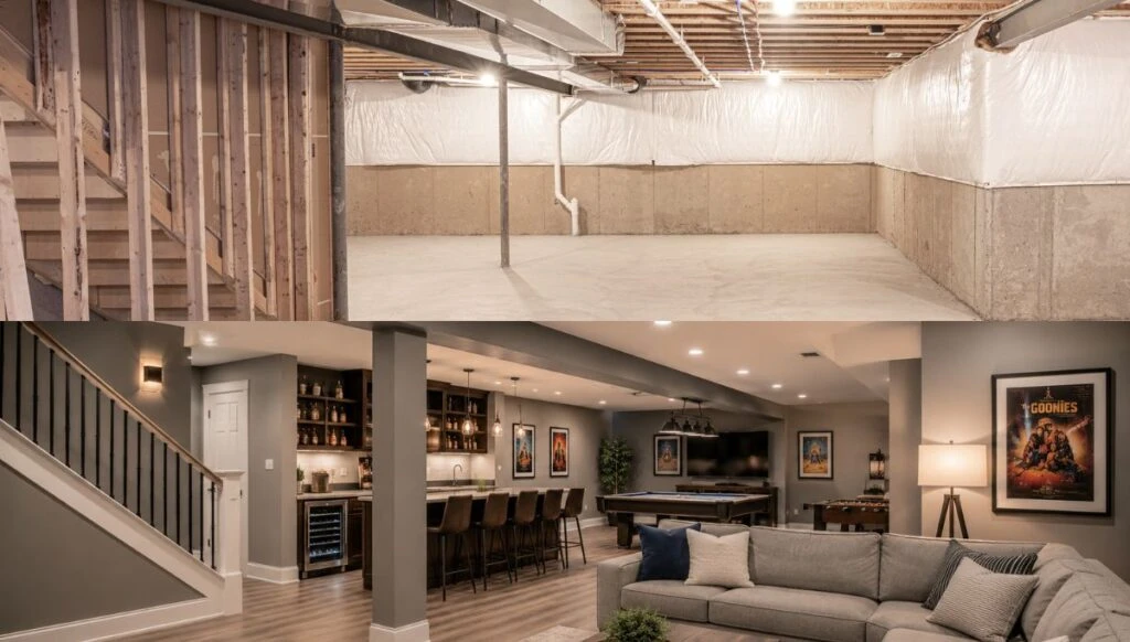 Basement finish project by level design build
